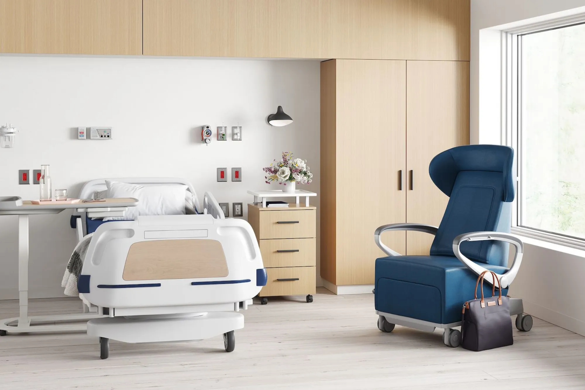 OEKAN Furniture's Hospital Bedside Cabinet A Blend of Durability and Mobility